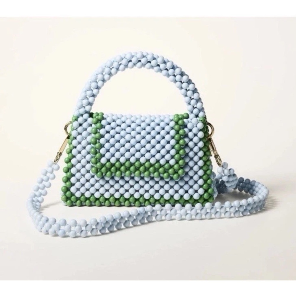 Kate Spade x Target Limited Edition Colorblock Beaded Crossbody Bag Blue Green - Picture 2 of 5